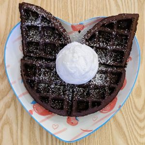 Vegan Brownie Waffles with Coconut Ice-Cream at Heartbreak Melts in Northeast Singapore