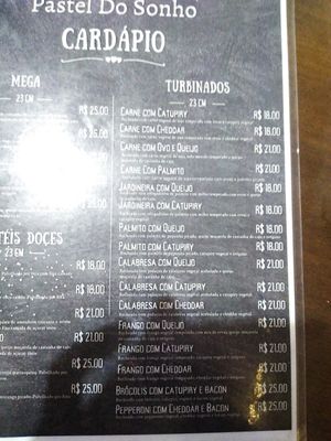 Menu part 2 at Um Sonho de Coxinha (Cantina Vegana) in Sao Paulo