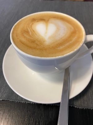 Cappuccino with homemade oat milk at Cirkele in Eger