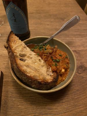 Squid based stew  at Veganska Ölbaren in Stockholm