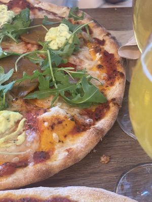 Pepperoni pizza  at Veganska Ölbaren in Stockholm