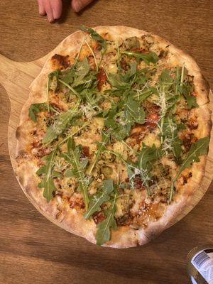 artichoke pizza  at Veganska Ölbaren in Stockholm