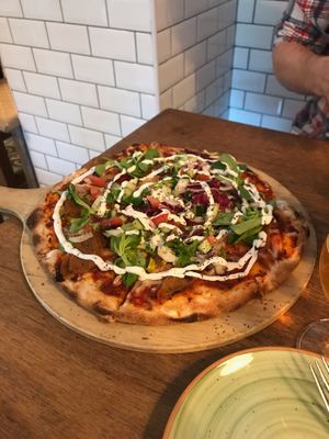 Kebab Pizza at Veganska Ölbaren in Stockholm