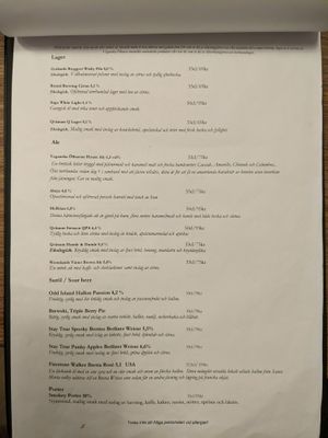 Menu 5 at Veganska Ölbaren in Stockholm