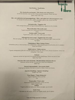 Menu 3 at Veganska Ölbaren in Stockholm
