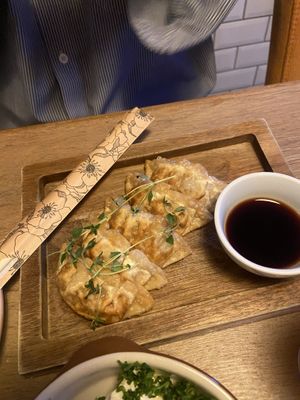 Dumplings  at Veganska Ölbaren in Stockholm