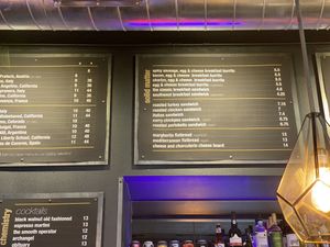 Menu with vegan options marked  at The Molecule Effect in Denver