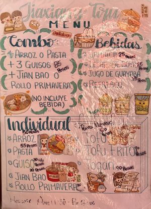 Menú  at Jia Xiang Tofu in Guadalajara