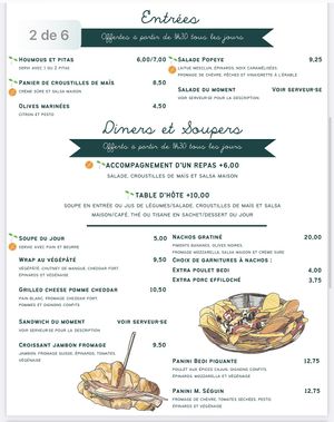 Menu janvier 2025  at Cafe Cambio in Chicoutimi