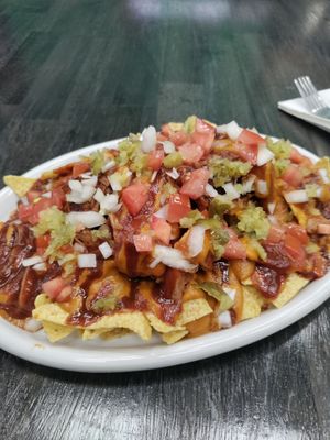 BBQ jackfruit nachos at V Go's Bellingham in Bellingham