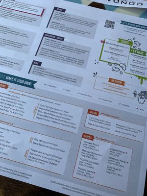 Menu 2  at Condado Taco in Beavercreek