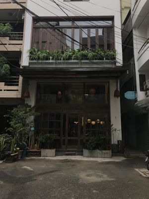 This is the entrance to the cafe  at Kafka Cafe in Ho Chi Minh City