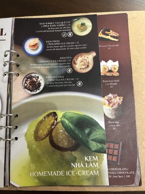 Menu  at Kafka Cafe in Ho Chi Minh City