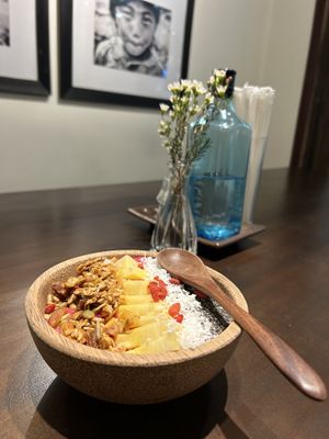 Red dragon smoothiebowl  at Kafka Cafe in Ho Chi Minh City
