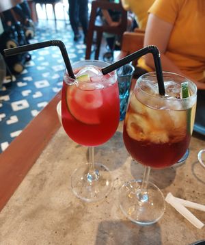Passion berry black Iced Tea and Passion fruit tisane iced tea at Nikkei in Metro Manila