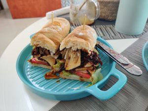 Pulled mushroom sandwich at Beyond The Root in Khao Lak