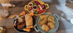 Mini cheeseboard and garlic bread at Beyond The Root in Khao Lak