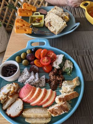 Vegan cheese and Gluten free focaccia at Beyond The Root in Khao Lak