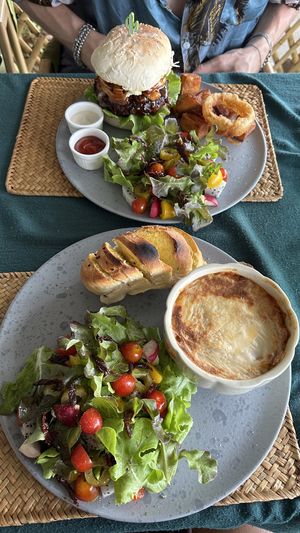 Lasagna and Burger  at Beyond The Root in Khao Lak