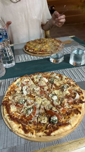 4 cheese and hawaii pizza  at Beyond The Root in Khao Lak