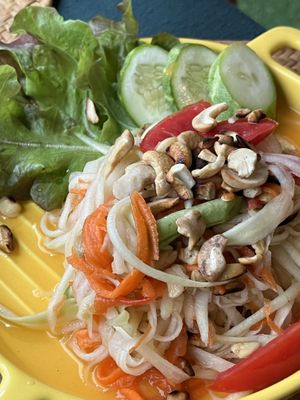 Papaya saladd  at Beyond The Root in Khao Lak