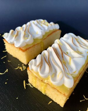 Lemon merengue cake at Klandestine in Basel