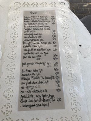Kaltgetränke Angebot / menu for cold drinks  at Miss Päpki in Cologne