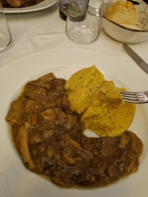 Mushrooms with Polenta at Sapori di Casa in Aosta