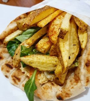 Vegan gyros at Yiamas Greek Taverna in Glasgow
