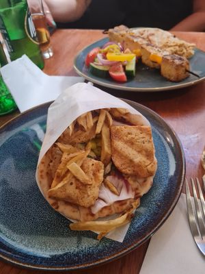 Tofu gyros at Yiamas Greek Taverna in Glasgow