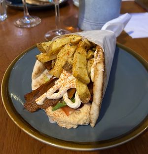 Seitan pita  at Yiamas Greek Taverna in Glasgow