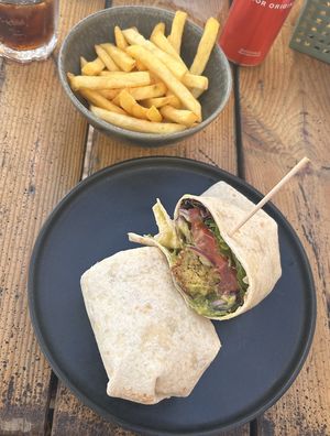 Fries and Falafel Wrap  at Bar Habana in Praia Da Luz
