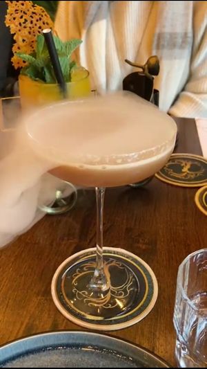 delicious cocktail (after the bubble explodes) at Raffat in Leuven