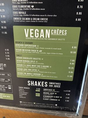 Menu March 2025  at Crêpeaffaire in Newcastle Upon Tyne