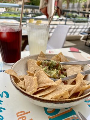 Guacamole, hibiscus tea and lemonade   at Mulita Cocina Mexicana in Malaga