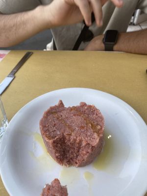 Antipasti La Nostra: mashed tomatoes, bread and spices   at L' Angolo Cottura in Rome