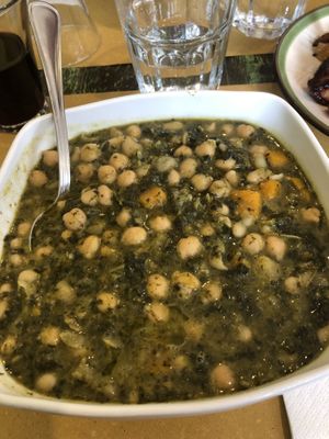 Zuppa di cannellini, ceci, cavolo nero, zucca e finocchietto    at L' Angolo Cottura in Rome