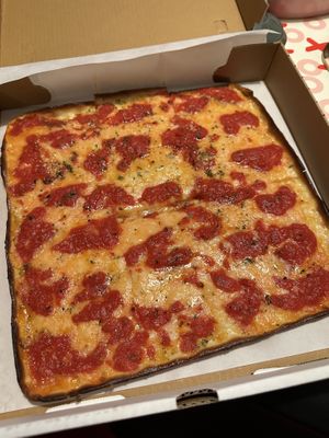 Vegan small grandma pie - so good  at Umberto's in Lake Grove