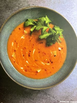 Tomato soup- from the menu  at Be Innergy in Armenia