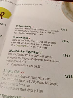 menu at Green Thai in Neu-isenburg