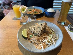 Pad Thai with additional tofu  at Green Thai in Neu-isenburg