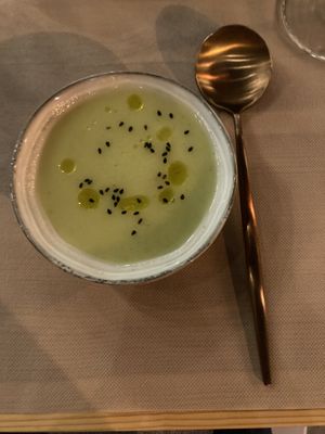 Gazpacho de melón   at Greens 42 in Alicante