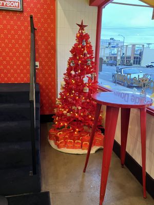 bright red holiday spirit! #Veganuary at Mr.Charlie's - Los-Angeles in Los Angeles