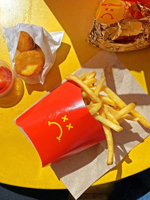 Frowny meal w/ cheese burger 🍔  at Mr.Charlie's - Los-Angeles in Los Angeles