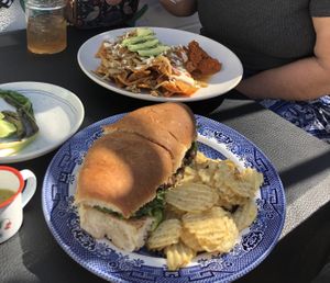 Chilaquiles and carne asada torta  at Bean Plant-Based Food in Mexicali