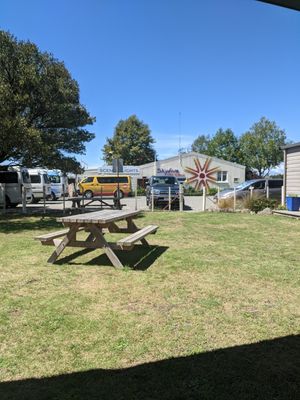 Outside dining at Hangar Round Cafe in Motueka