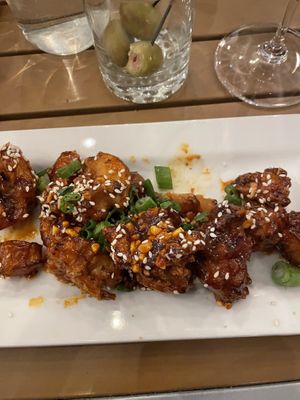 Garlic cauliflower   at Saw Shop Public House in Kelseyville