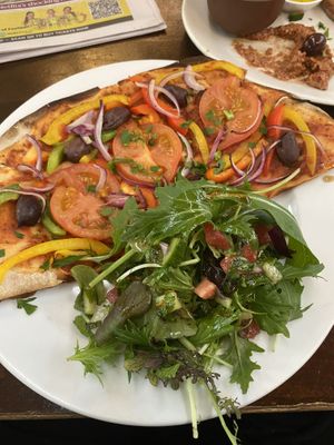 Pizza and salad  #Veganuary at Tasca in Newmarket