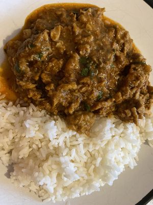 Vegan Lamb Curry and Rice   at Nellys Delhi in Wolverhampton