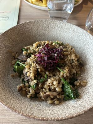 Mushroom Risotto with truffle oil  at The Dickens Inn in East London
